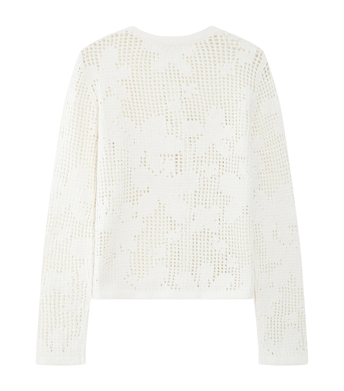 Velasquez Openwork Knit Long-Sleeve Cardigan Ecru