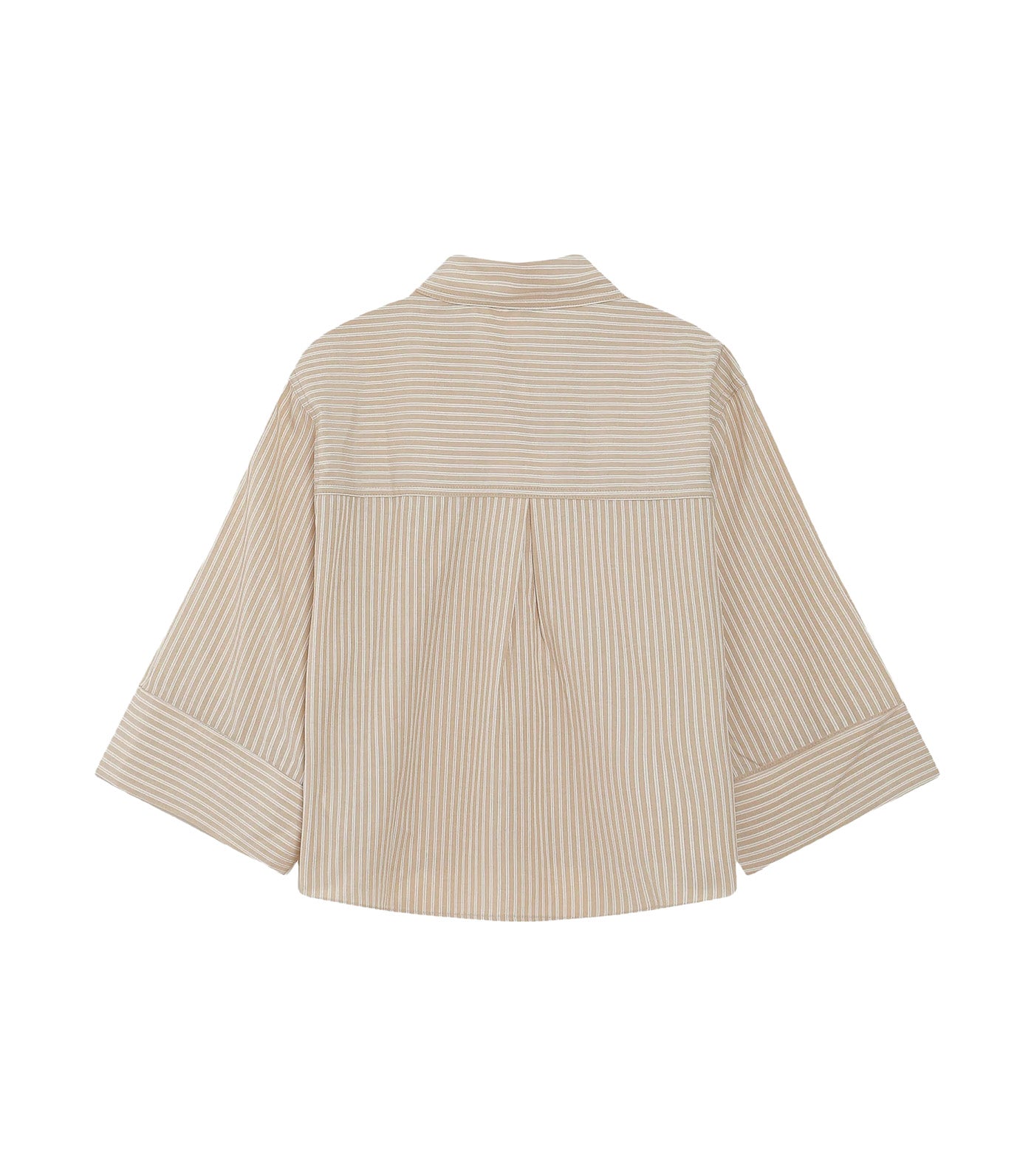 Voice Short Striped Shirt Sand