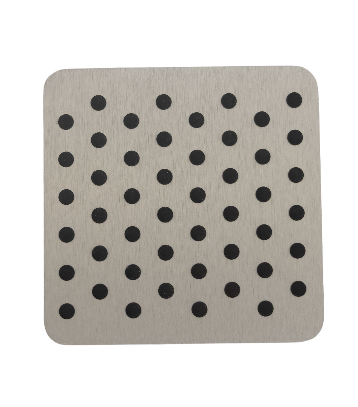 Coaster Rubber Grip Silver