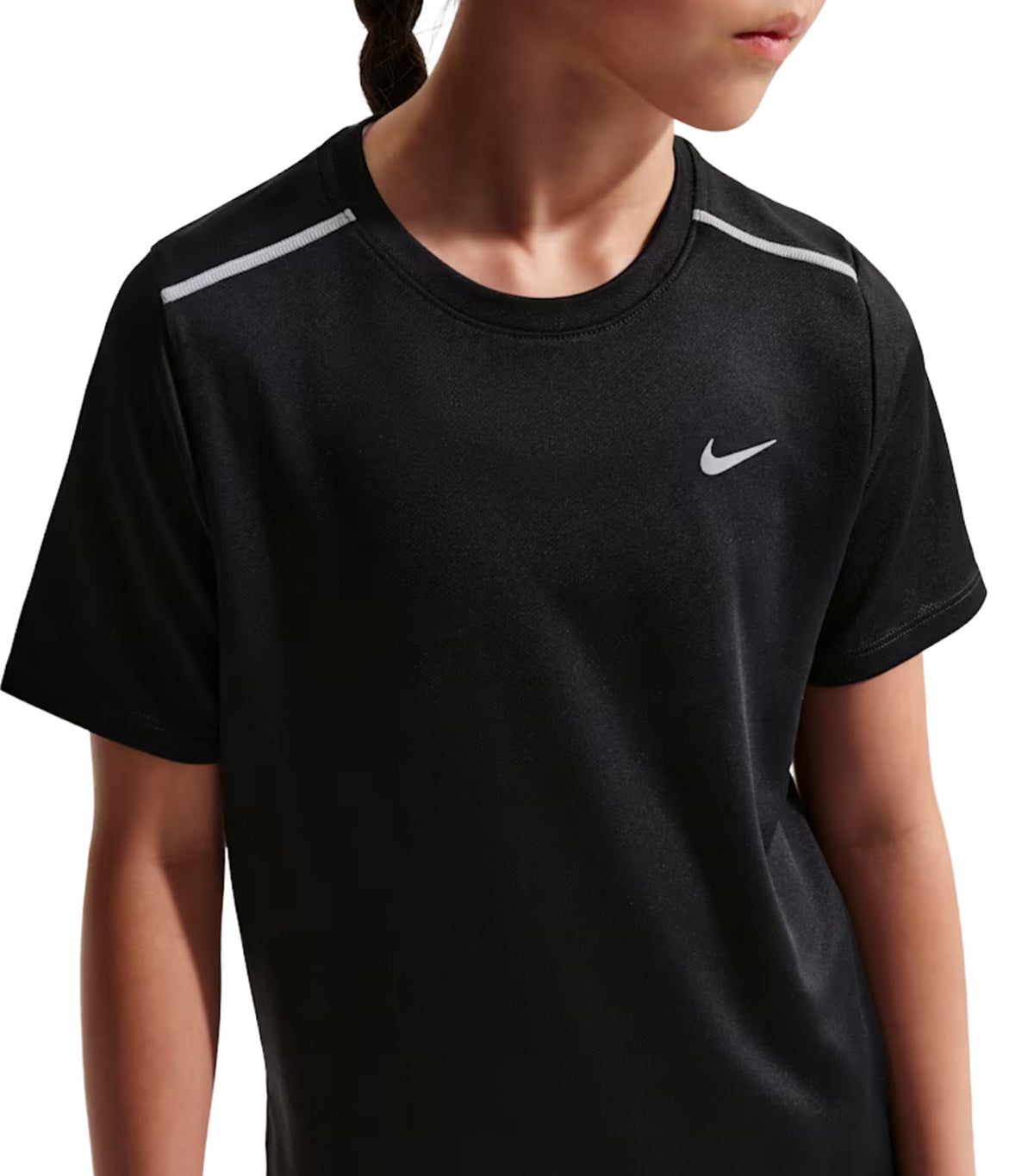 Miler Older Kids' Dri-FIT Short-Sleeve Top Black/Heather