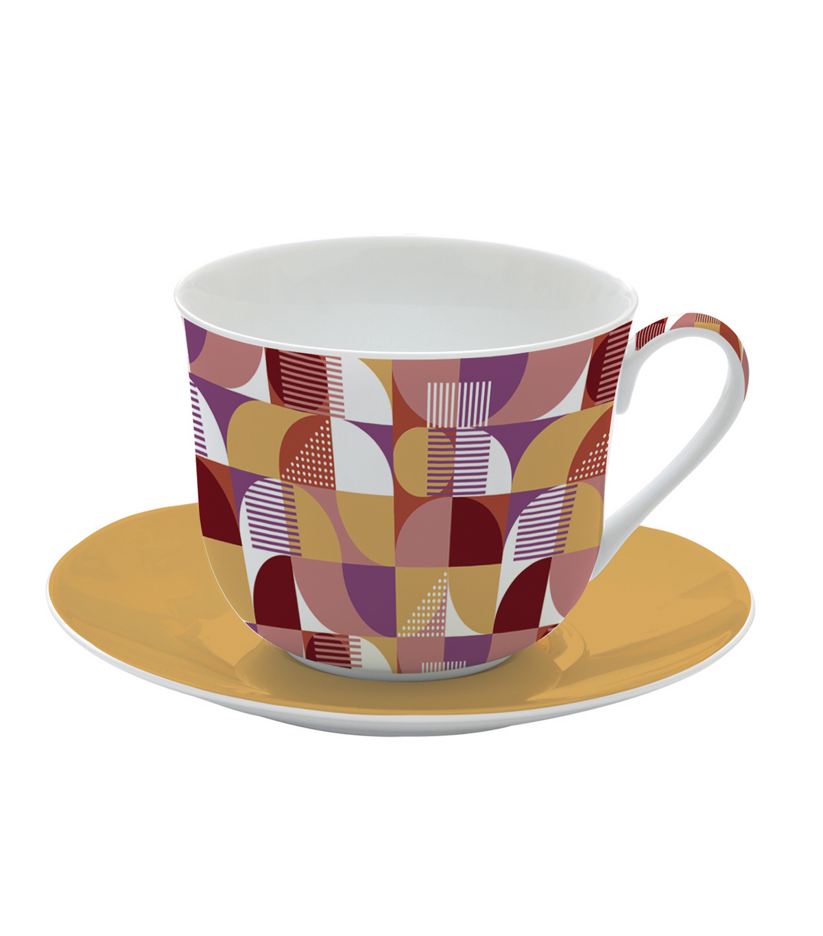 Geometric Art Breakfast Cup & Saucer Gift Box
