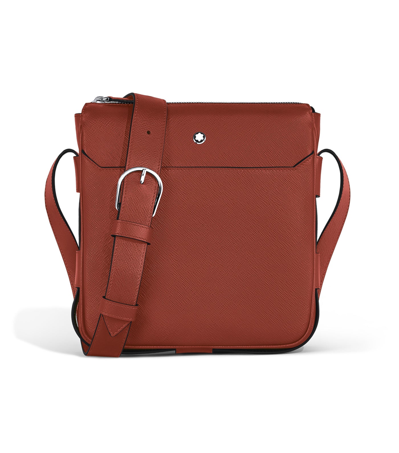 Vertical Belt Messenger Bag in Sartorial Leather Red