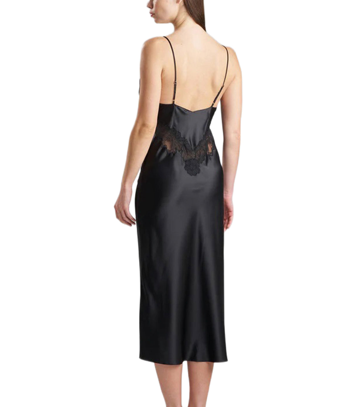 Peony Glamour Slip Dress Black