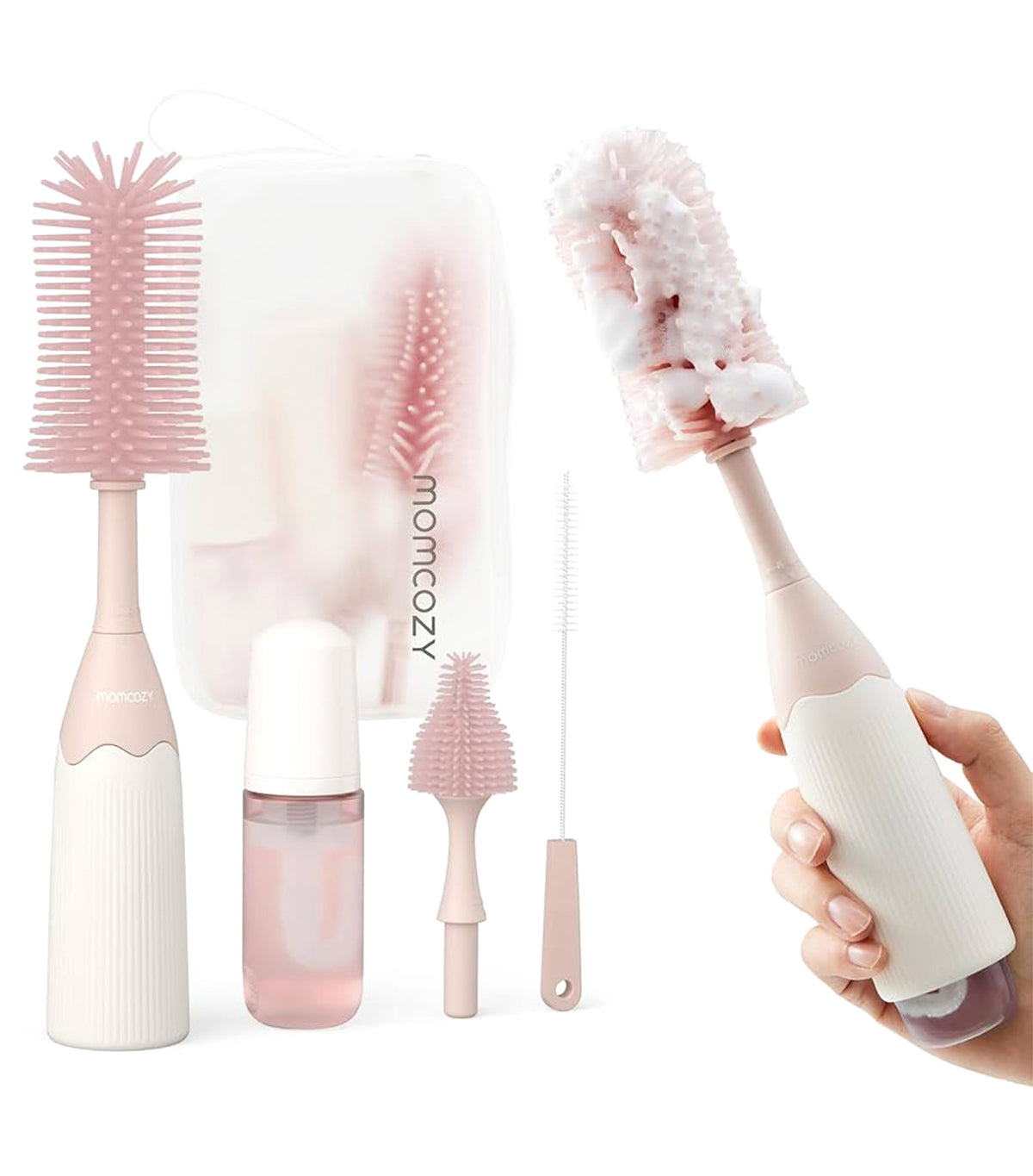 Push-Press Bottle Brush Kit Pink