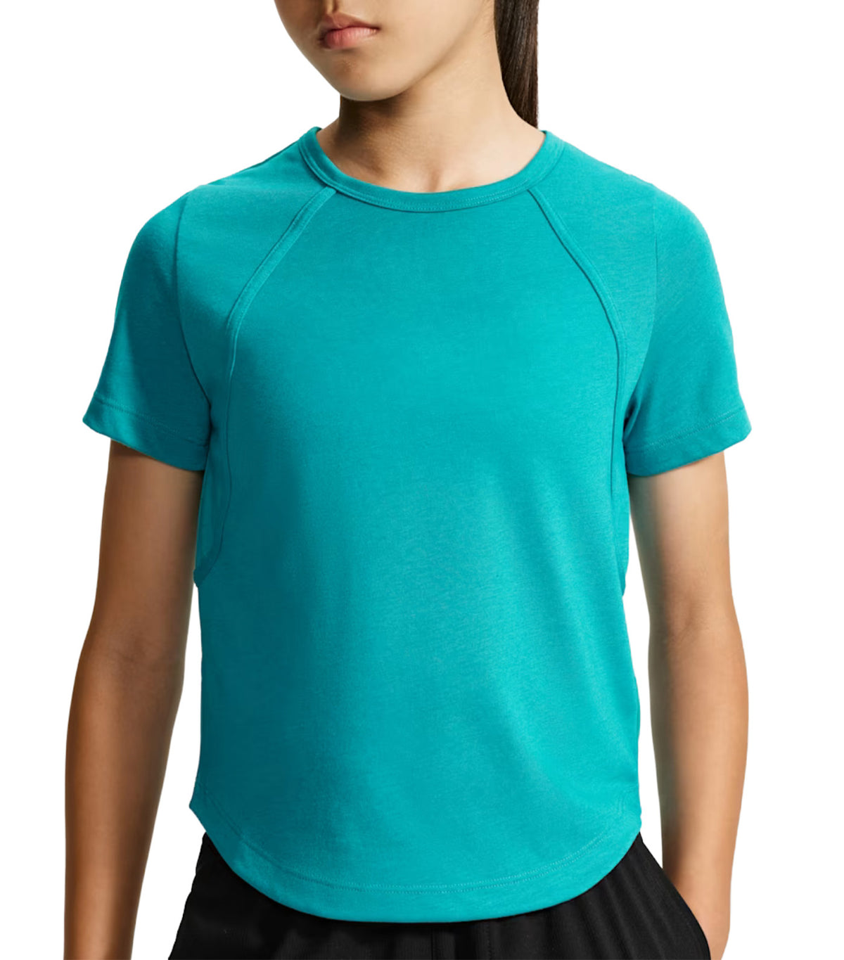 Tempo Older Kids' Girls' Dri-FIT Short-Sleeve Top Energy/White