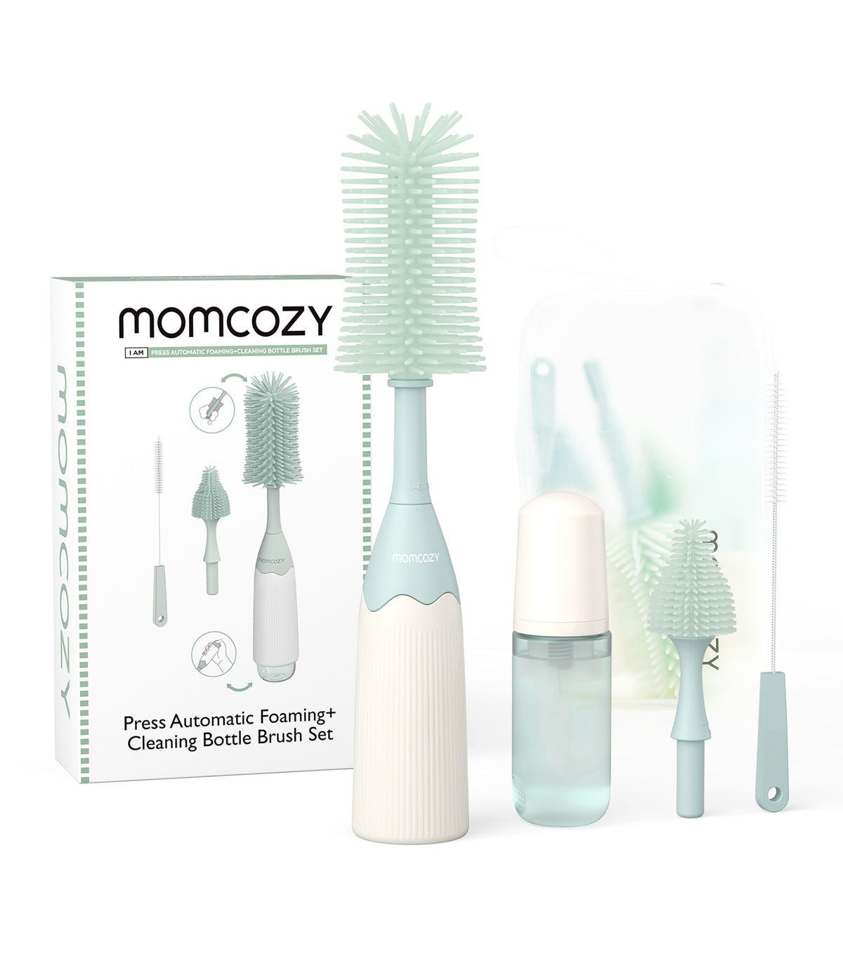 Push-Press Bottle Brush Kit Green