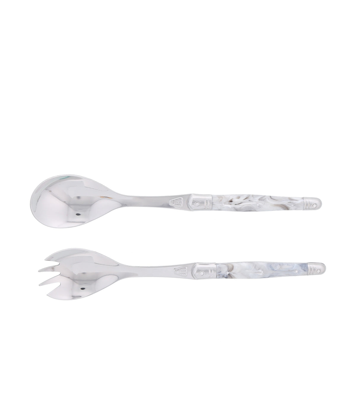 2-pc Laguiole Salad Set White Marble