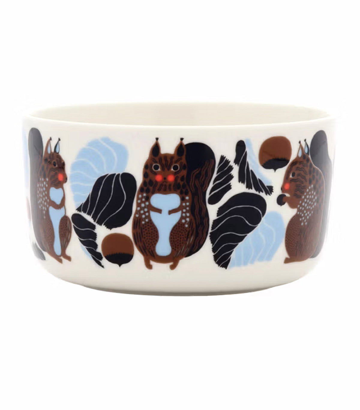 Oiva / Kurre Bowl White/Brown/Black/Light Blue