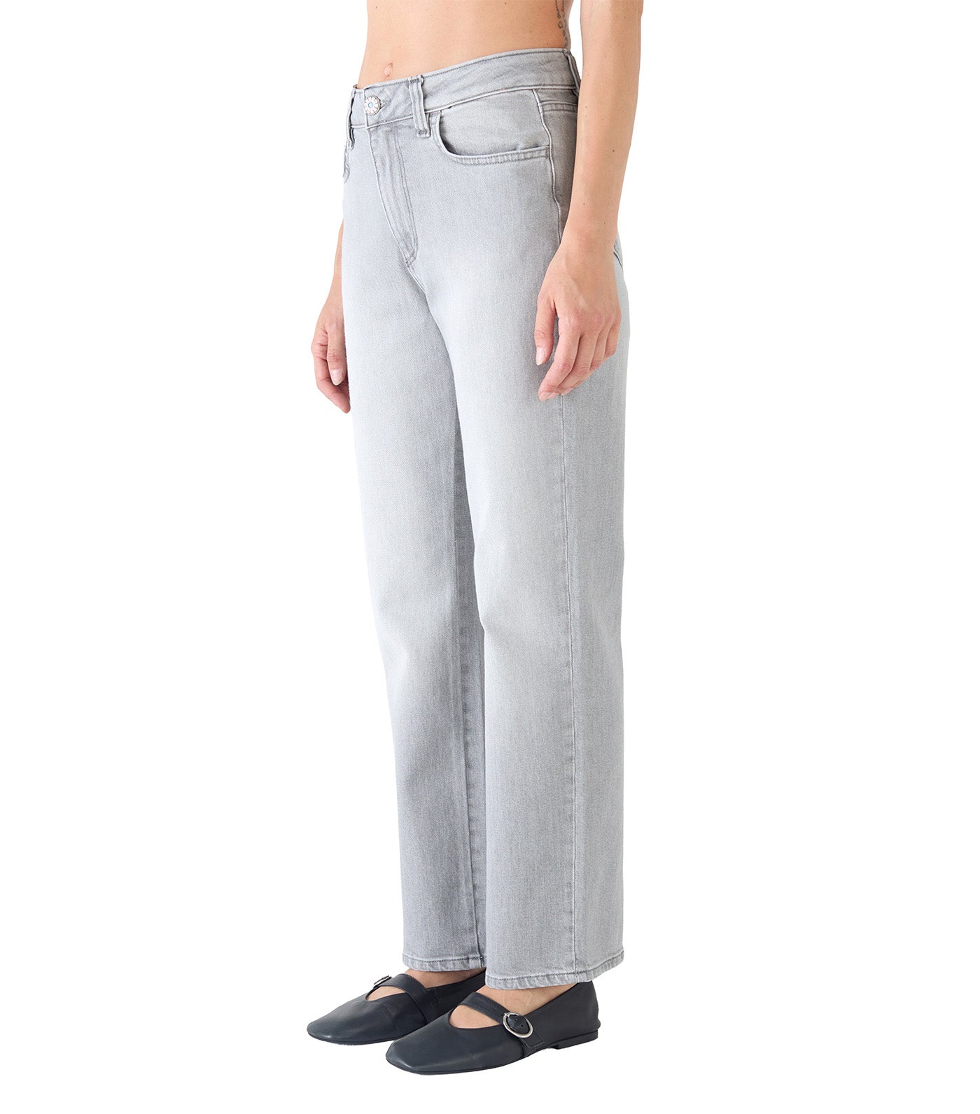 Sophie Cropped Organic Denim Gray