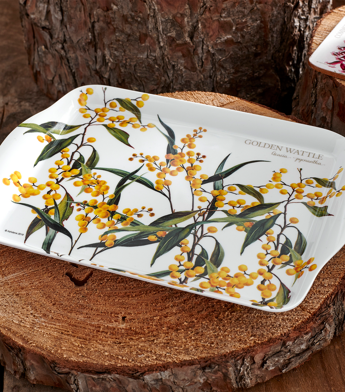 Australian Floral Emblems Wattle Scatter Tray Set of 2
