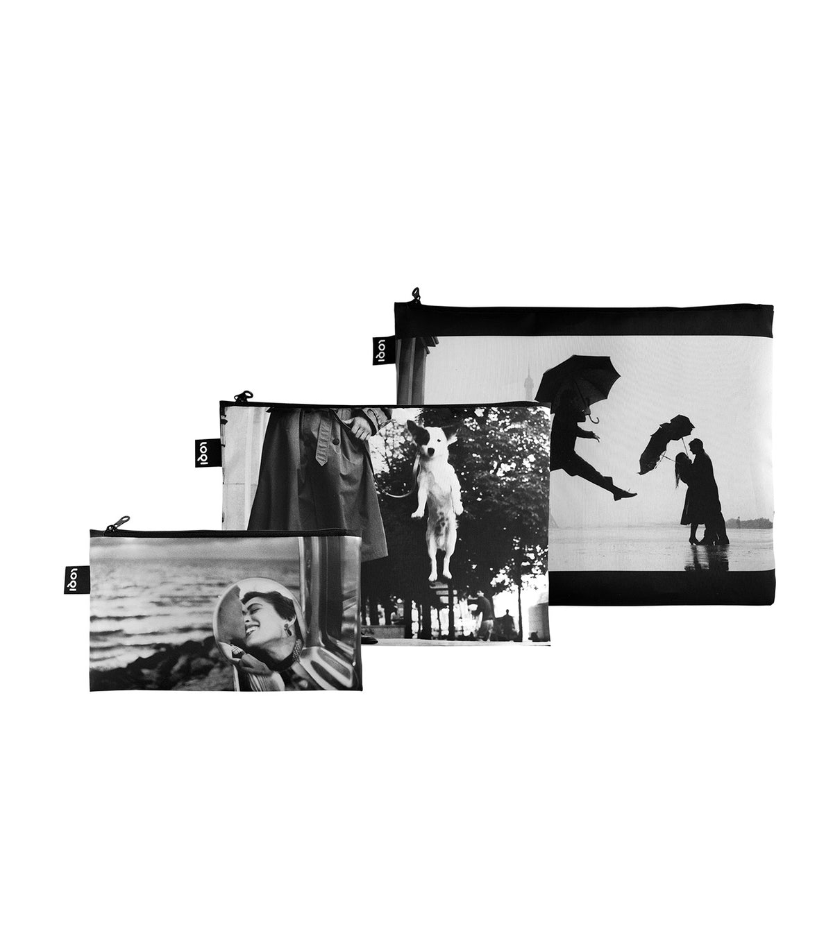 ELLIOTT ERWITT Eiffel Tower, Dog Jumping, Santa Monica Zip Pockets