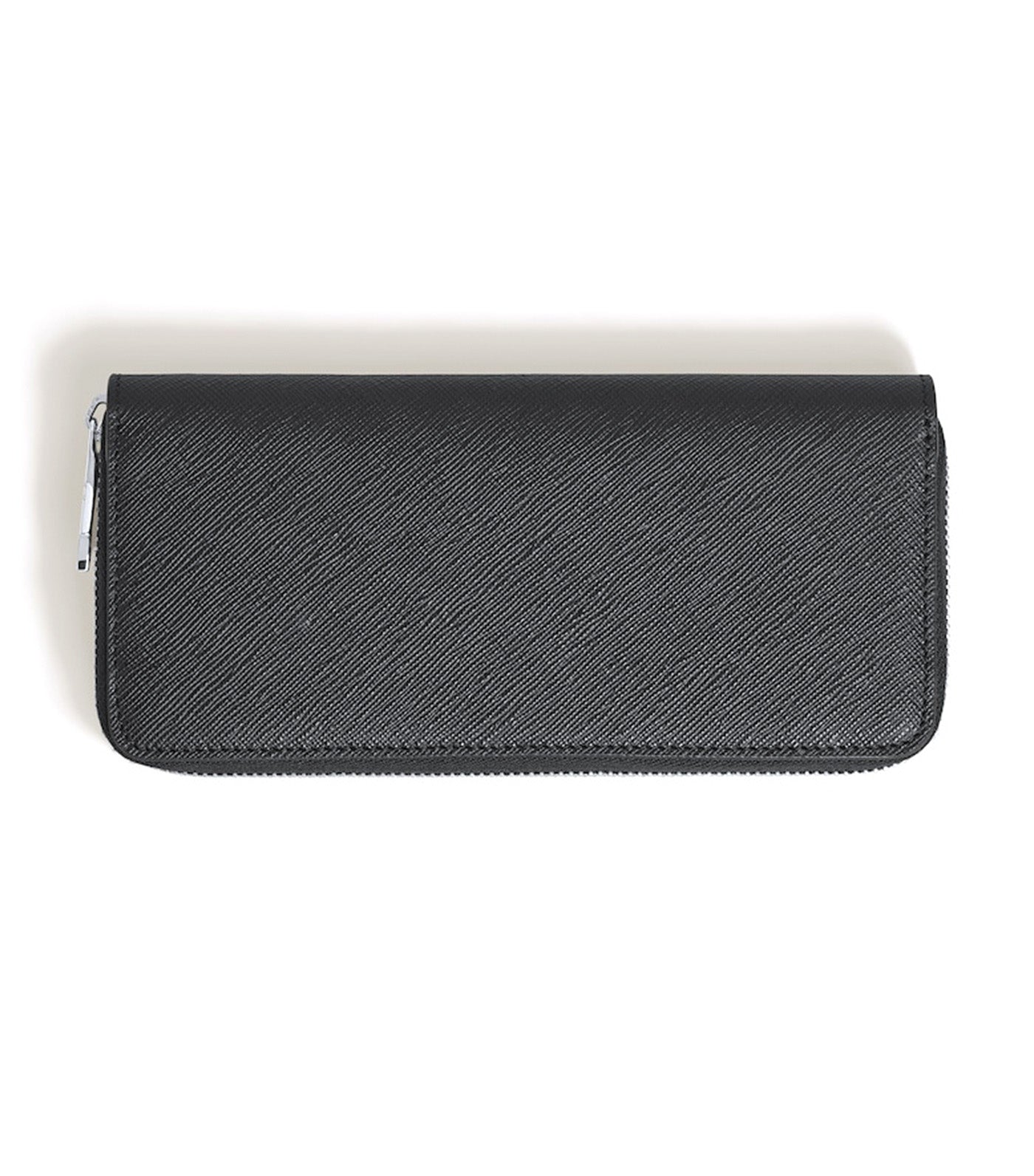 Wallet 8cc with Zip in Sartorial Leather Black
