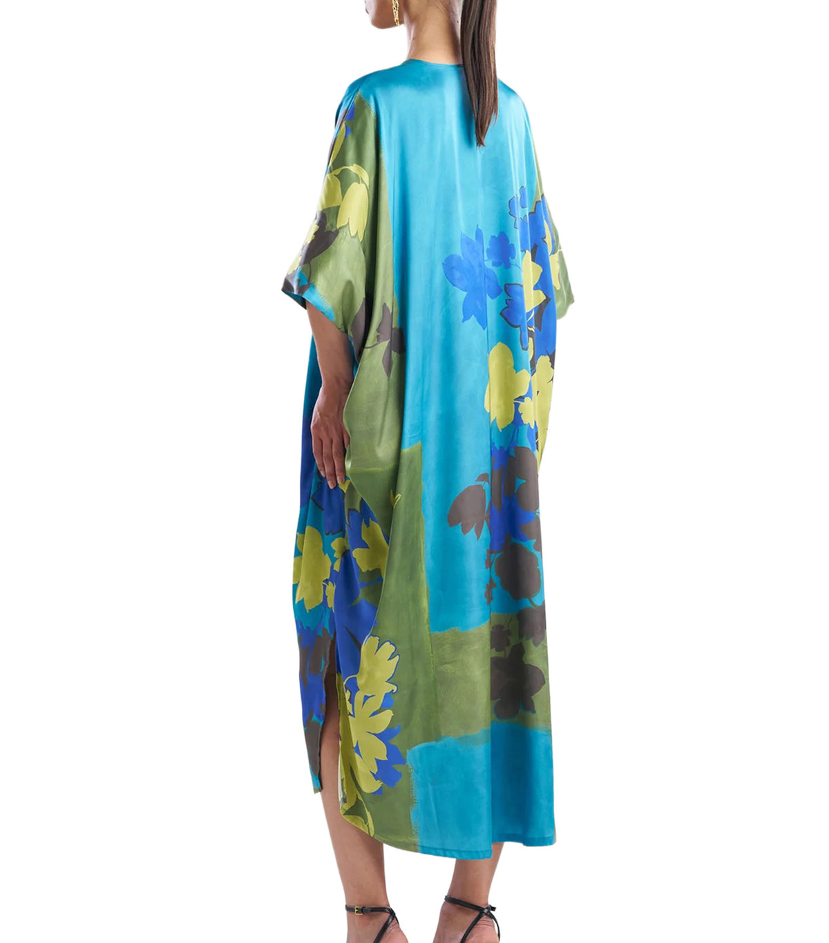 Coromandel Printed Stretch Satin Wedge Caftan Vivtl