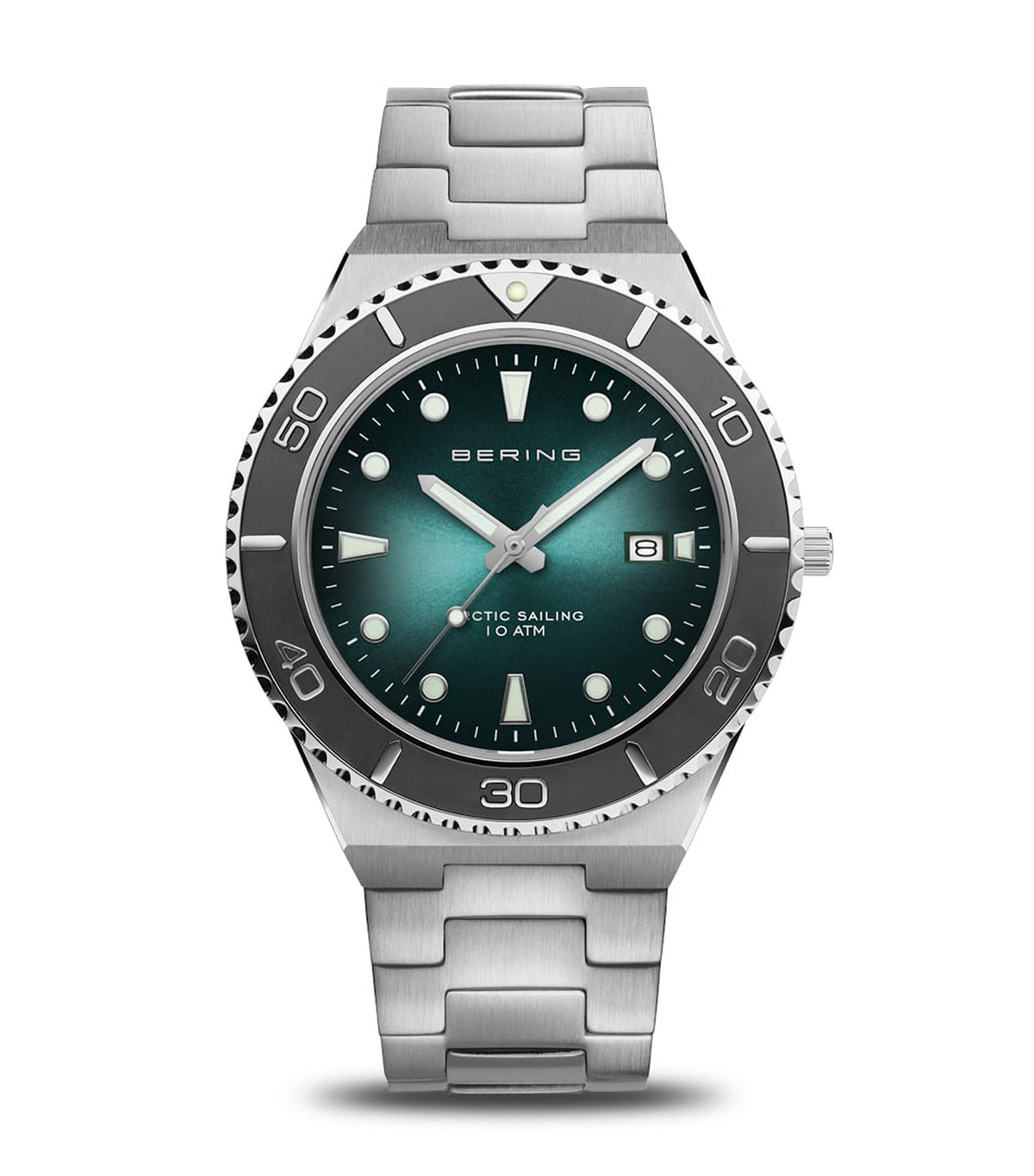 18940-708 Men's Arctic Sailing Steel Quartz Watch Silver/Green