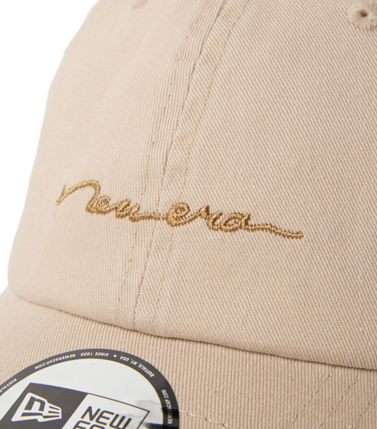 Handwritten Logo Casual Classic Cap New Beige