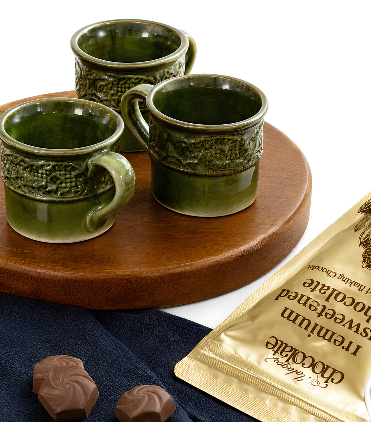 Handmade Demitasse Gift Set 2 Premium Unsweetened Chocolate 153g