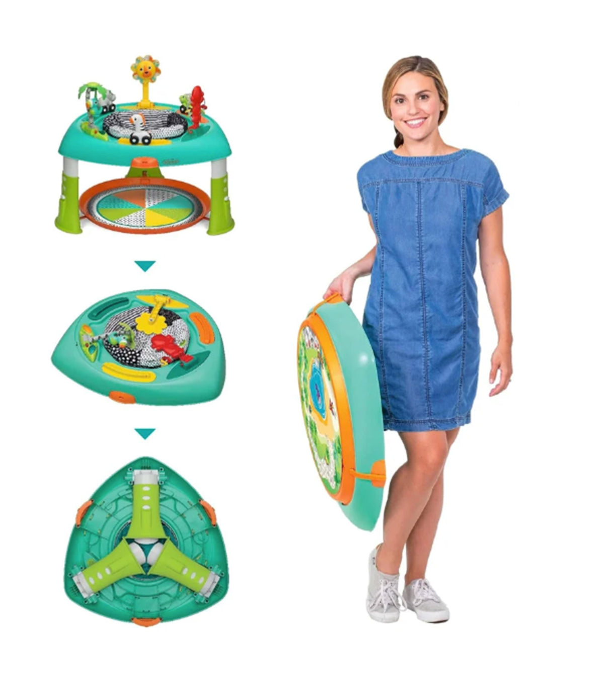 2-In-1 Sit, Spin and Stand Entertainer and Activity Table Green
