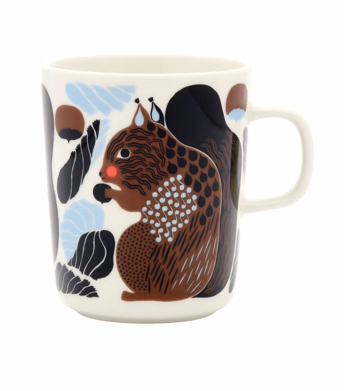 Oiva / Kurre Mug White/Brown/Black/Light Blue