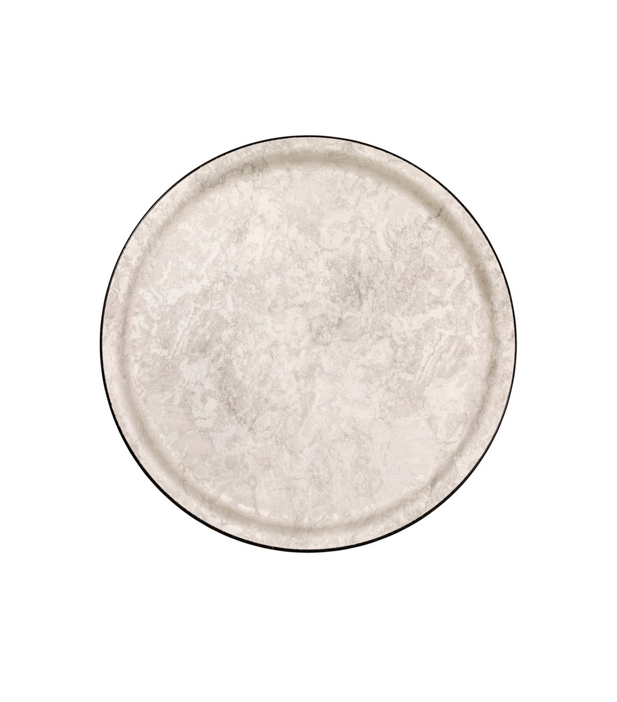 Limo Non-slip Tray Round Marble Silver