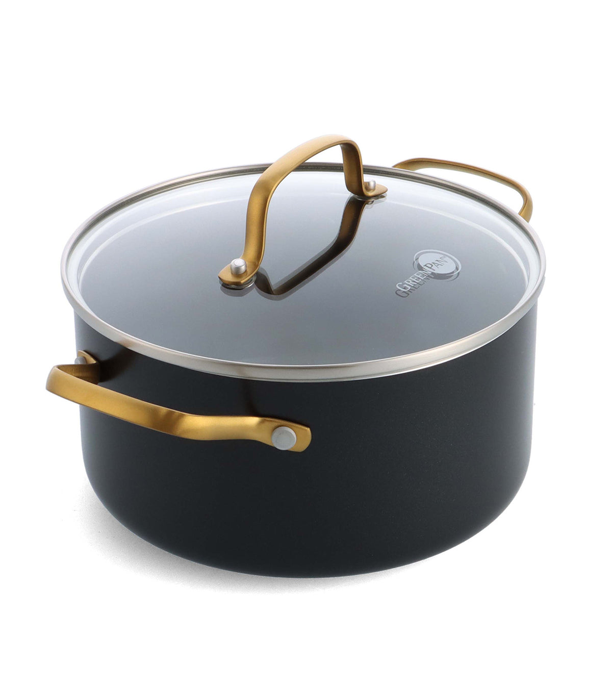Studio Casserole with Lid Black with Gold Handle