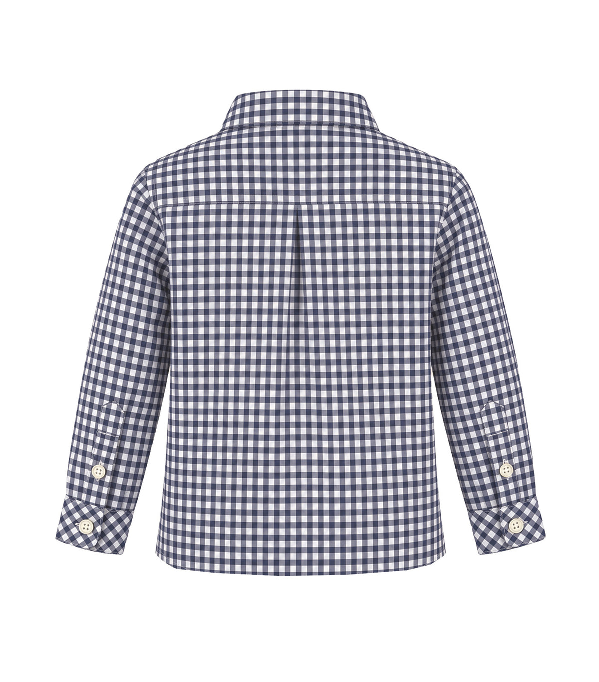 Mael Boys Checkered Button-Down Long Sleeves Navy