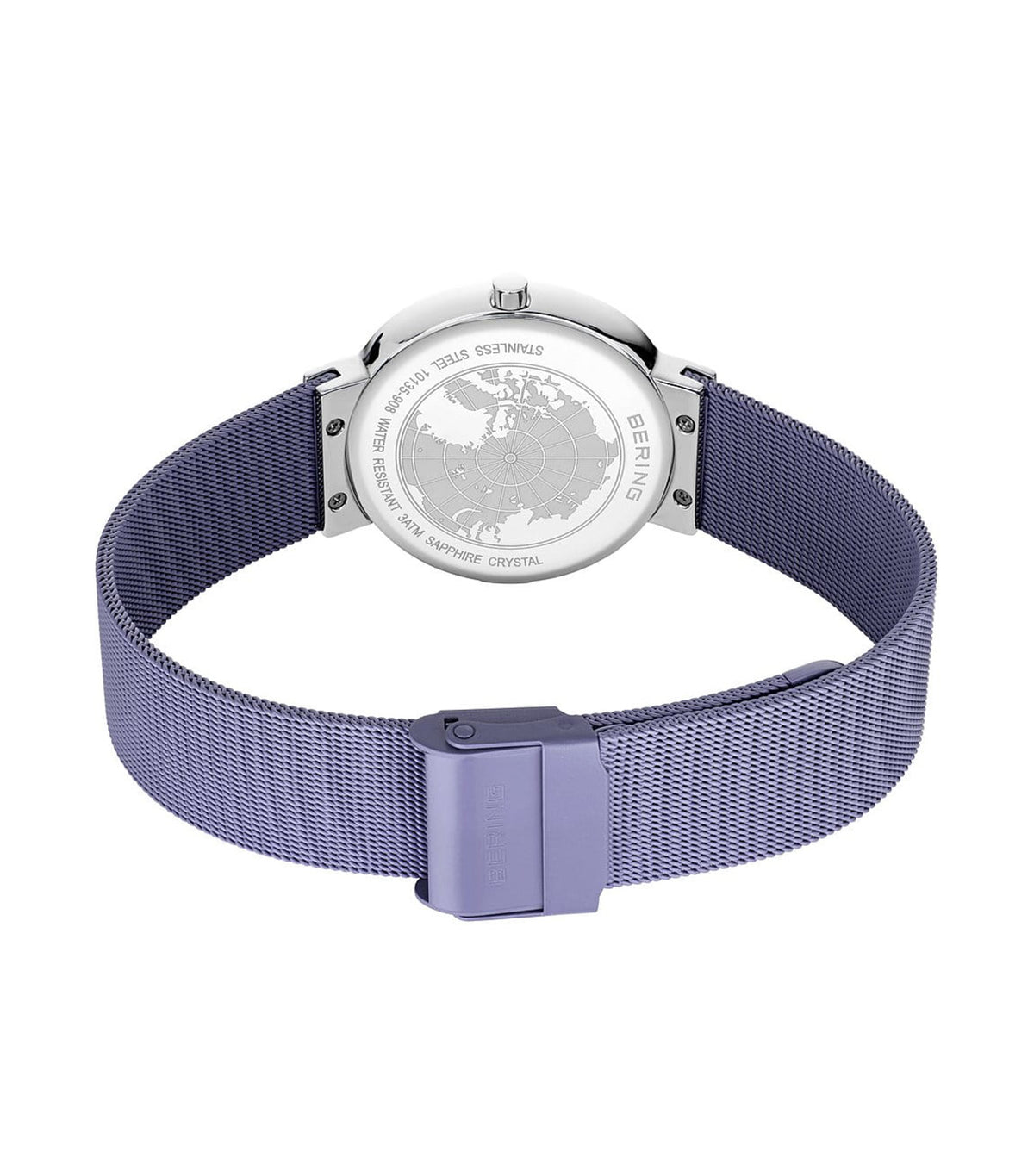 10135-908 Women's Steel Mesh Quartz Watch Silver/Lavender