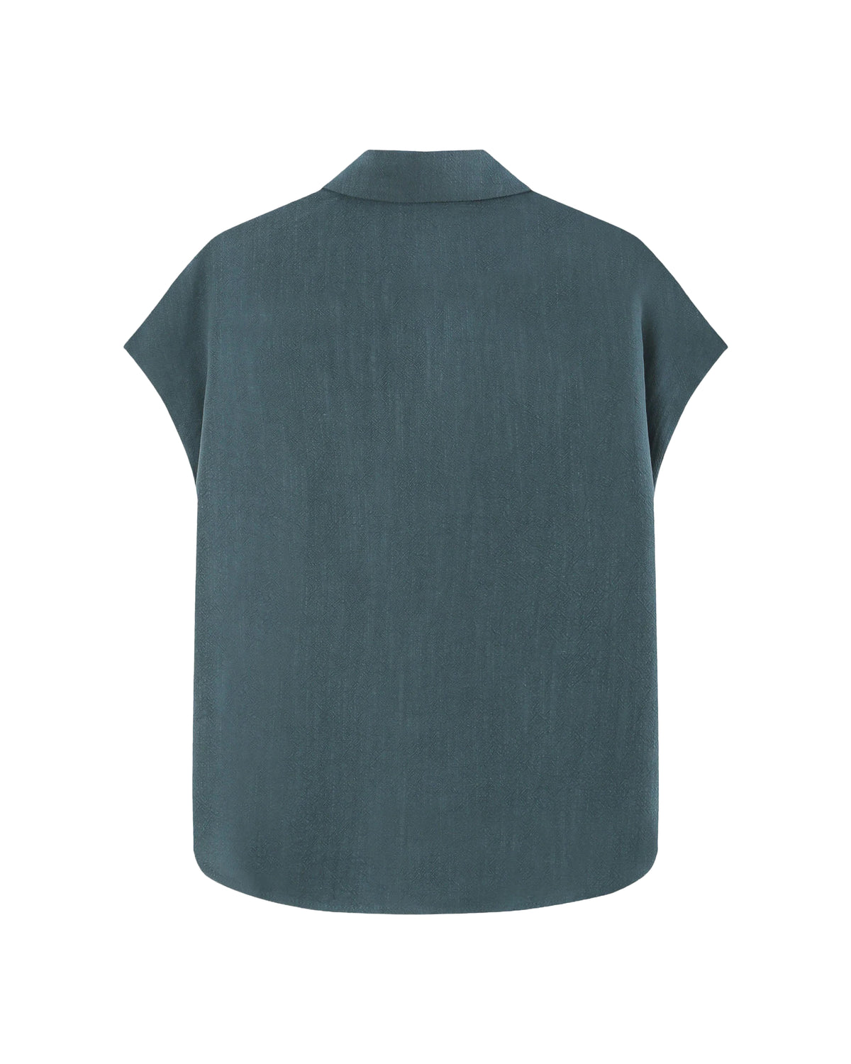 Perez Fluid Short-Sleeved Linen Shirt Emerald Green