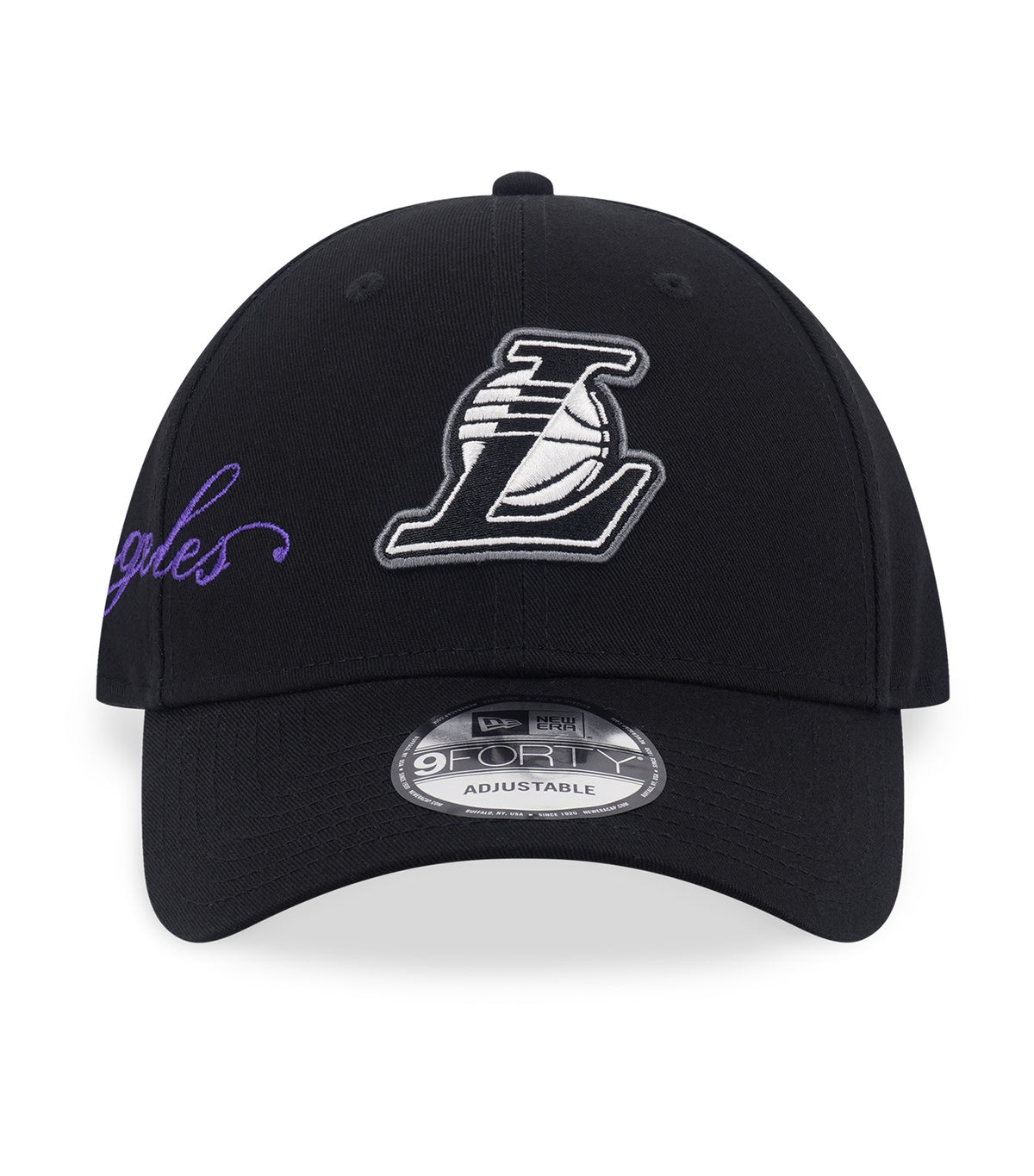 Los Angeles Lakers Cross Panels Script 9FORTY Adjustable Cap Black