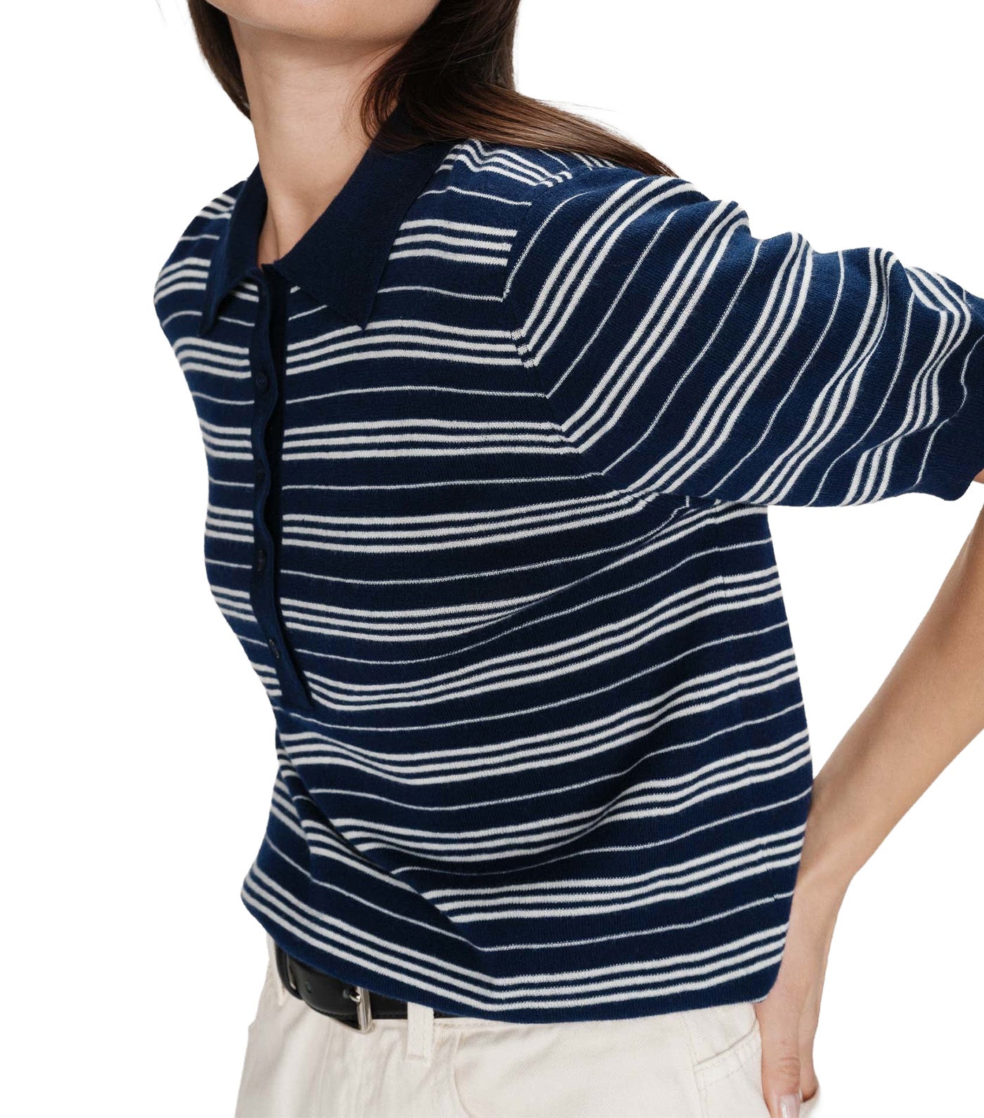 Veracruz Striped Short-Sleeve Polo Marine