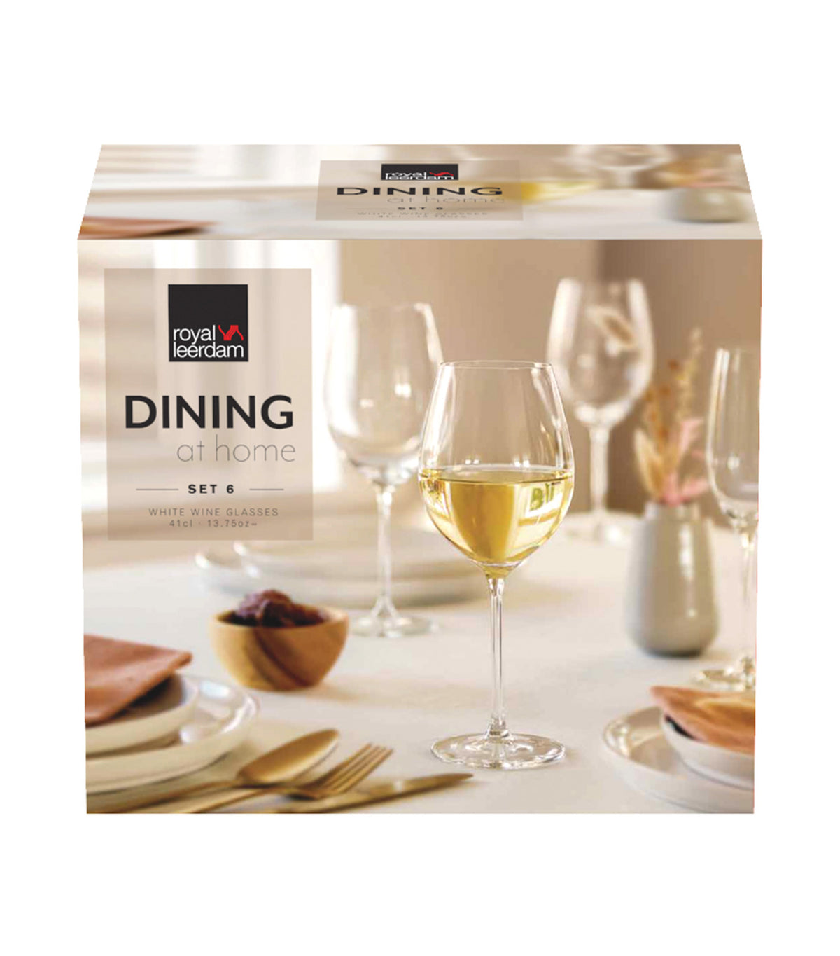 Dining at Home White Wine Glass 41cl Set of 6 Transparent