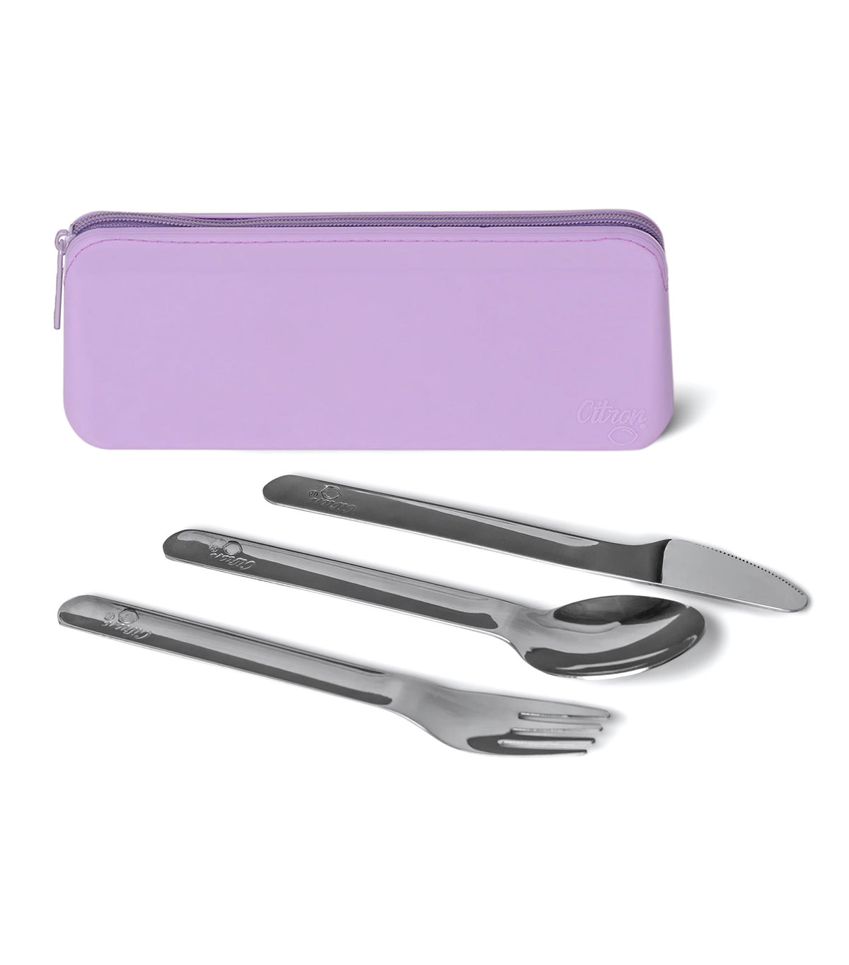 Stainless Steel Cutlery Set with Pouch Purple