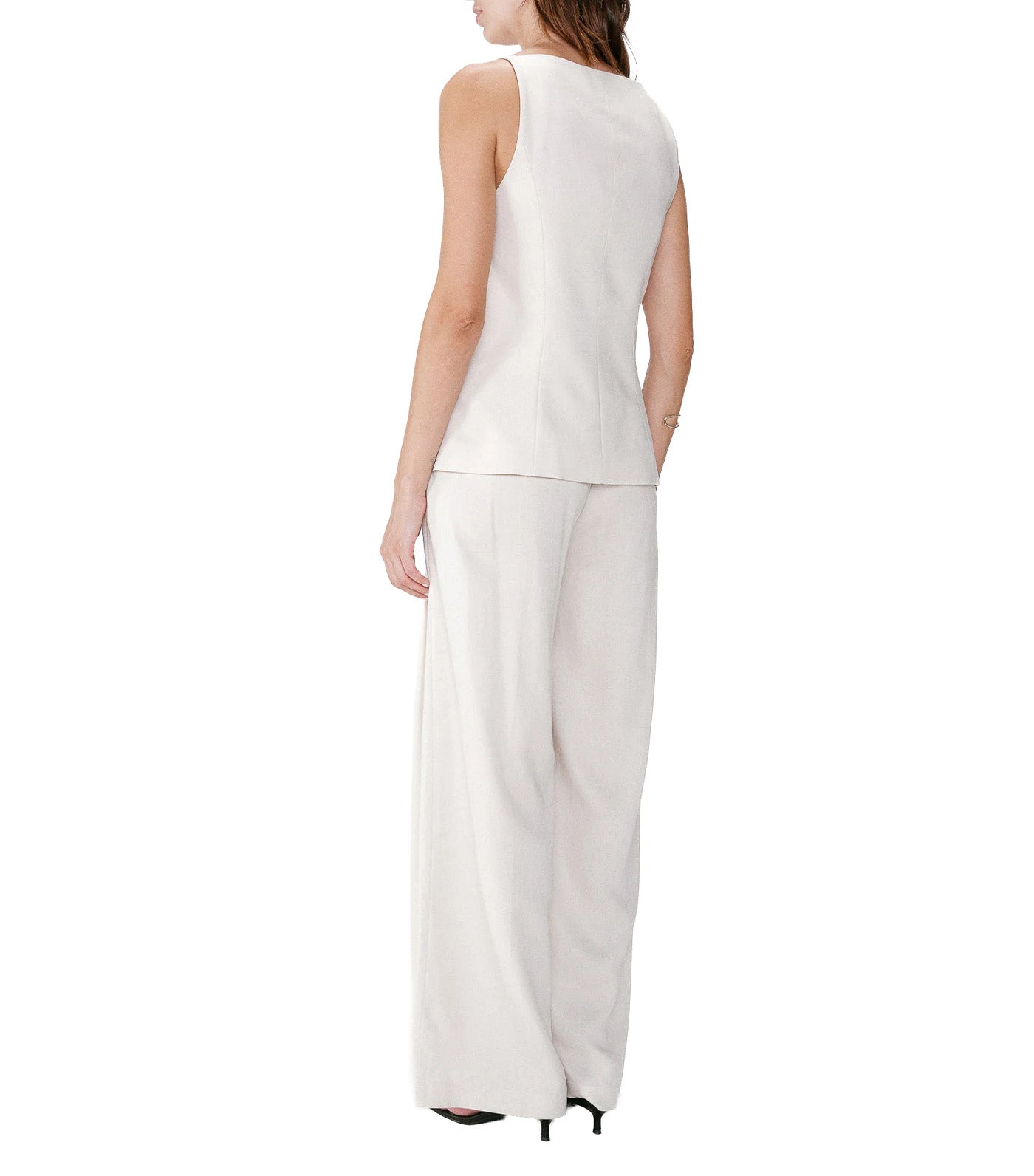 Winston Tencel and Linen Tailored Square-Neck Waistcoat Sand