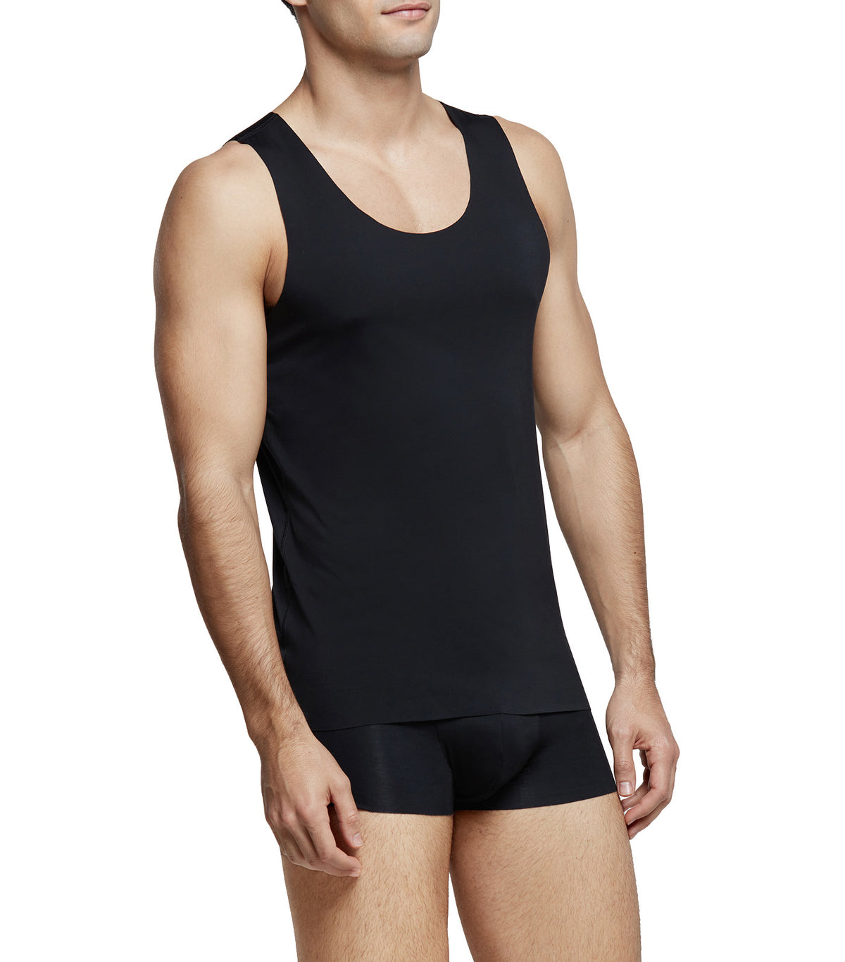 Lenzing Modal Seamless Scoop Neck Tank Top Black
