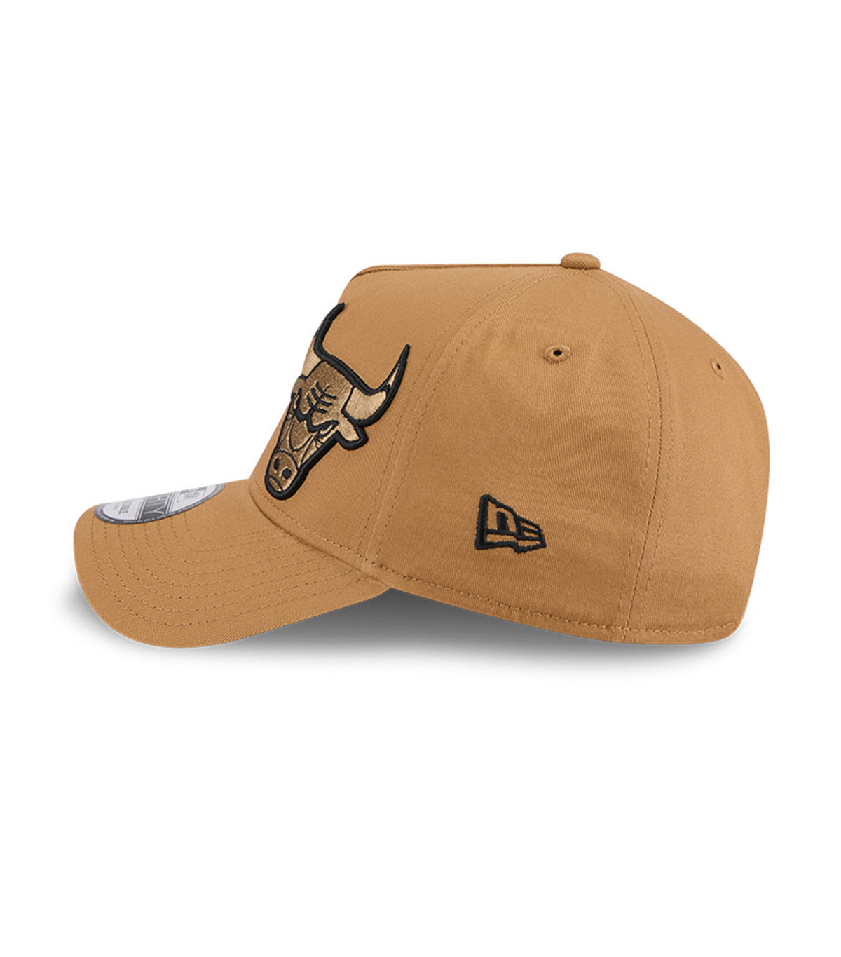 Chicago Bulls Double Logo 9FORTY A-Frame Snapback Cap Wheat