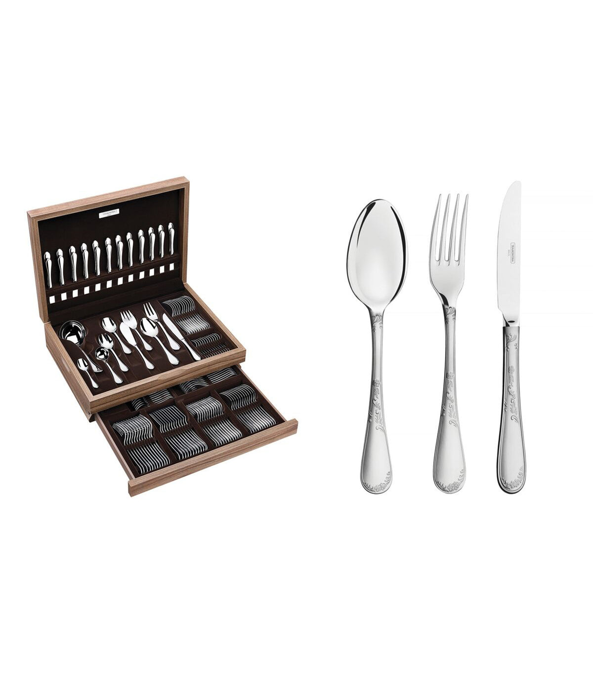Renaissance Cutlery Set of 130 Silver