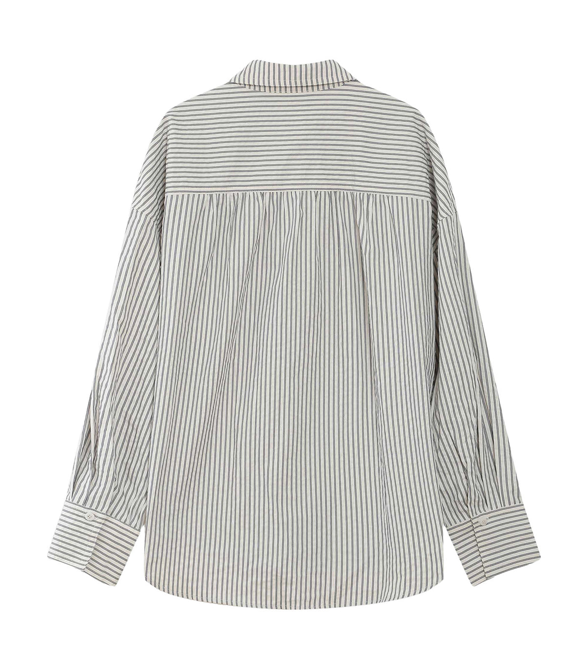 Vipera Oversized Striped Cotton Shirt Navy