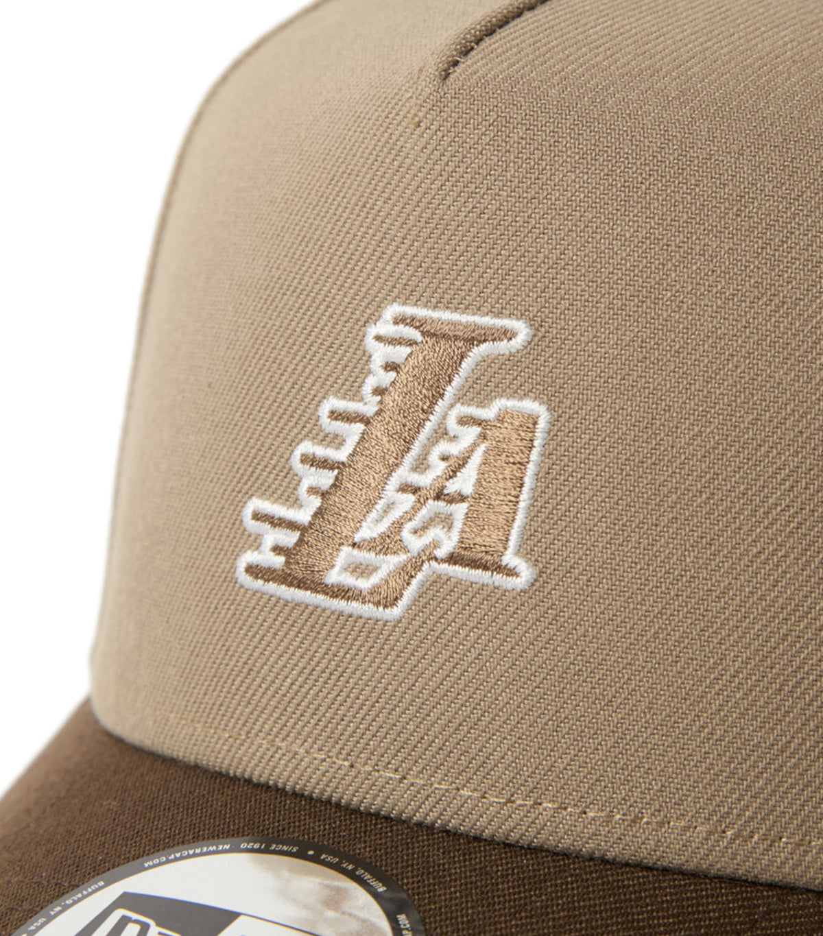 Los Angeles Lakers 9FORTY A-Frame Adjustable Cap British Khaki/Walnut