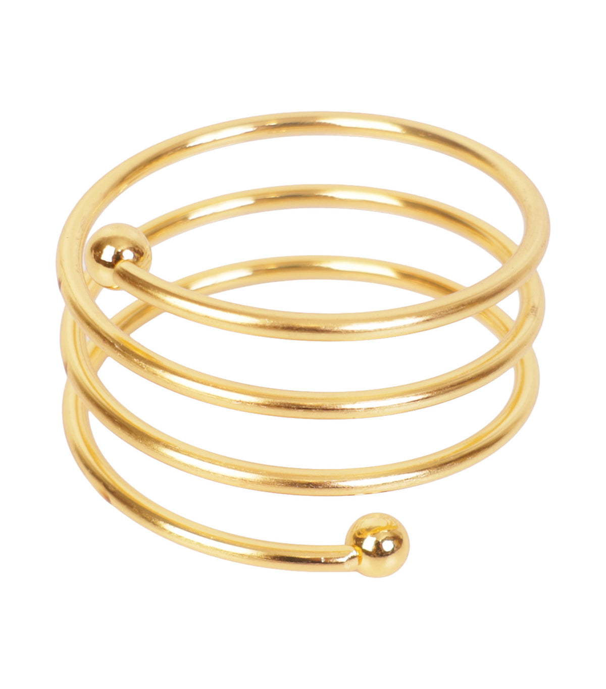 Spiral Set of 4 Napkin Ring Rectangular Gold