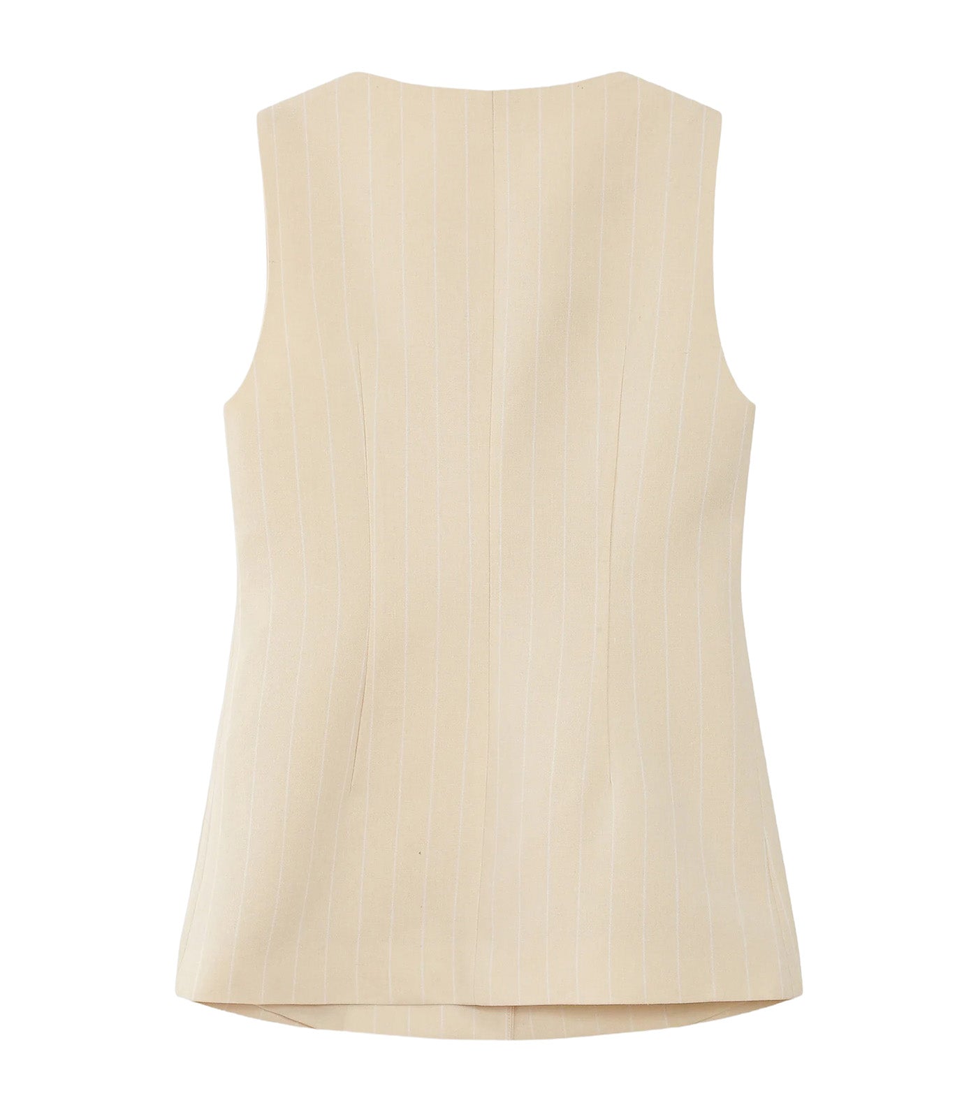 Vic Sleeveless Striped Linen Vest Vanilla