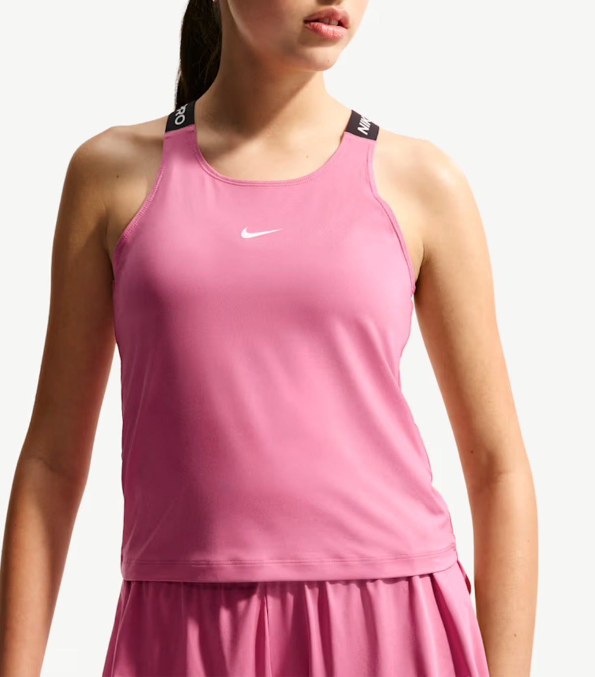 Pro Big Kids' Girls' Dri-FIT Tank Top Peony/Black/White