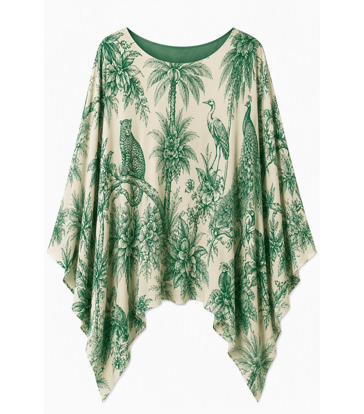 Tropical Print Overlay Blouse