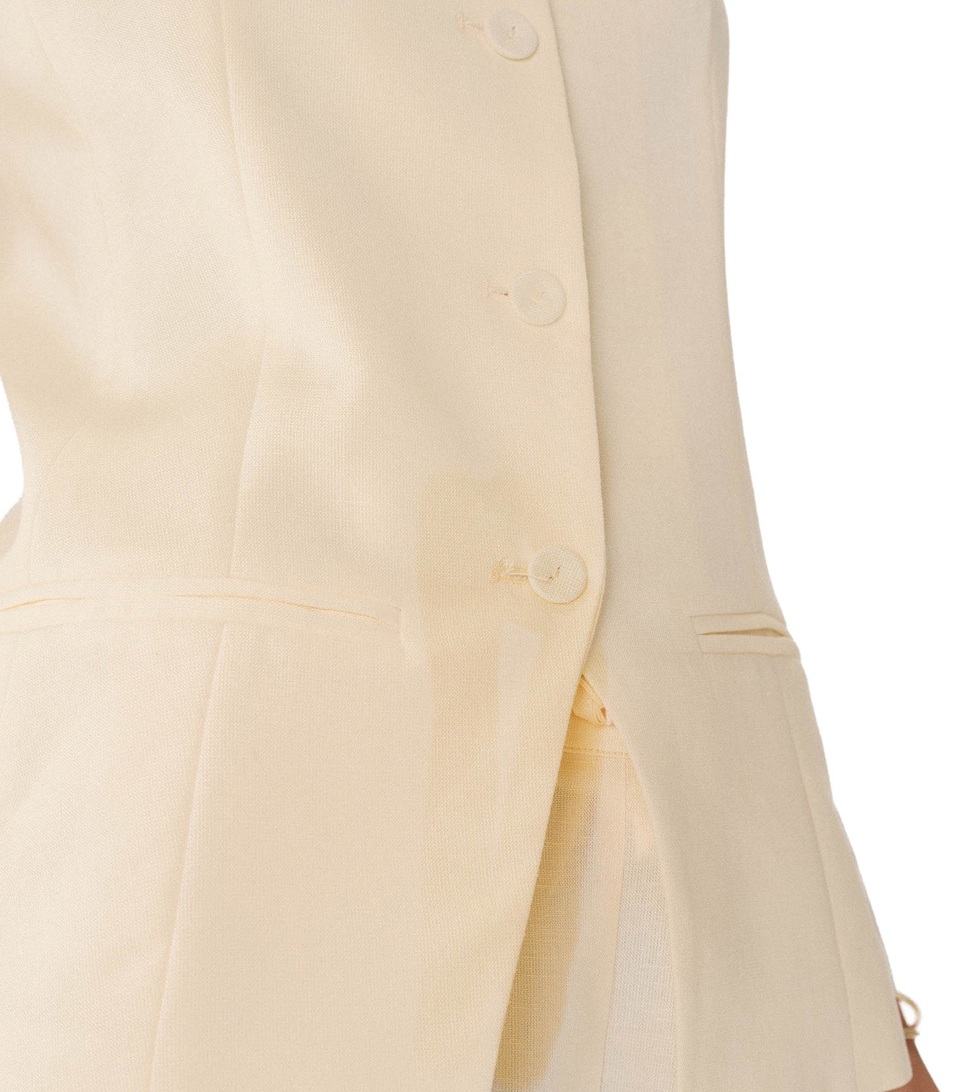 Winston Tencel and Linen Tailored Square-Neck Waistcoat Yellow