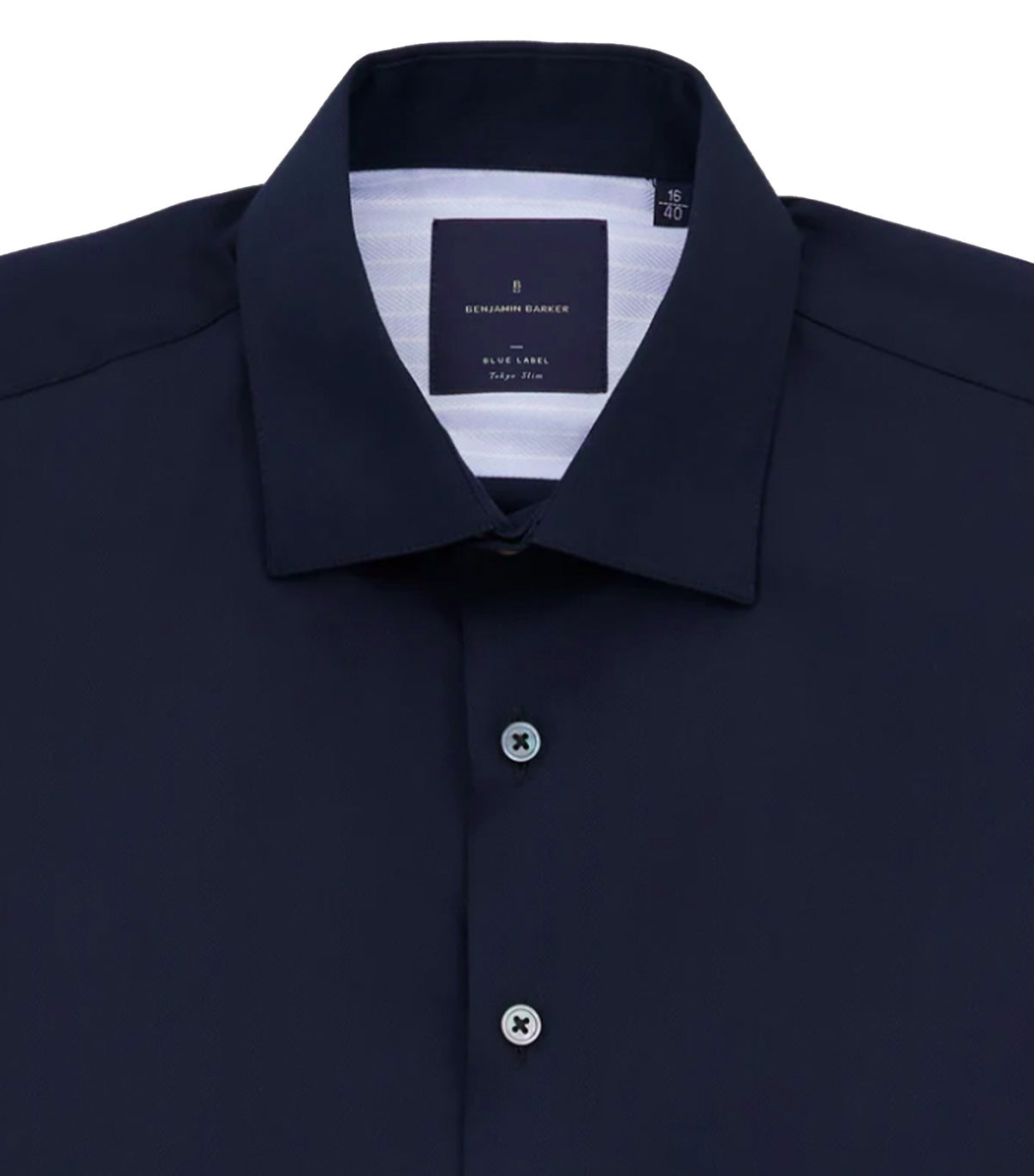 Kashuku Easy Care Herringbone Long Sleeves Shirt Inkblue