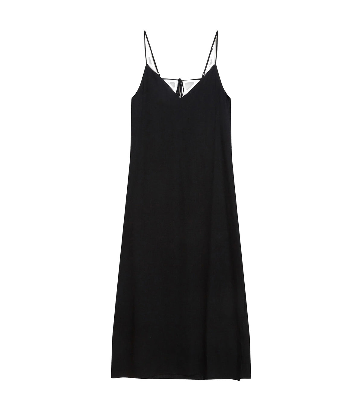 Wendra V-Neck Linen Maxi Dress Black