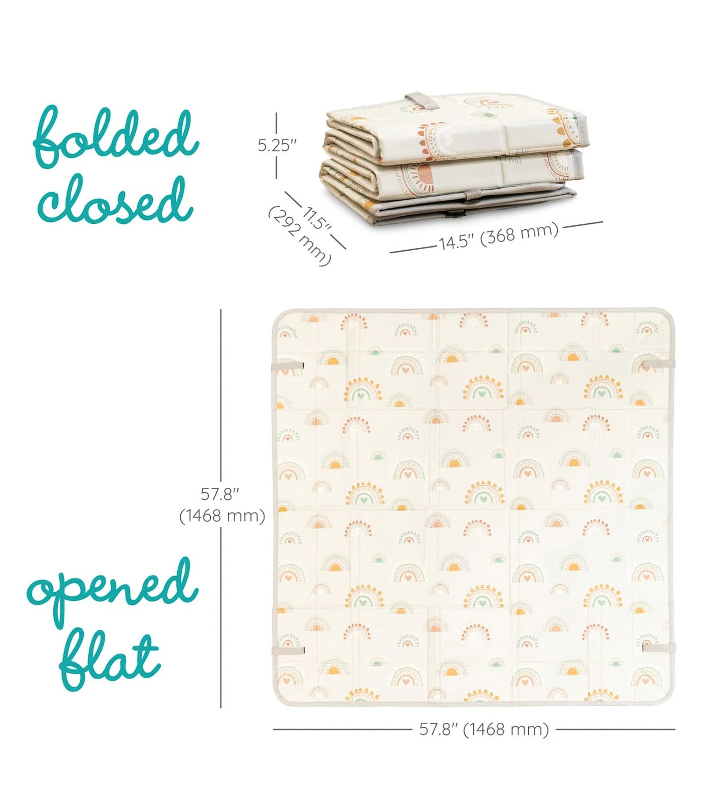Foldable Soft Foam Mat Beige/Green