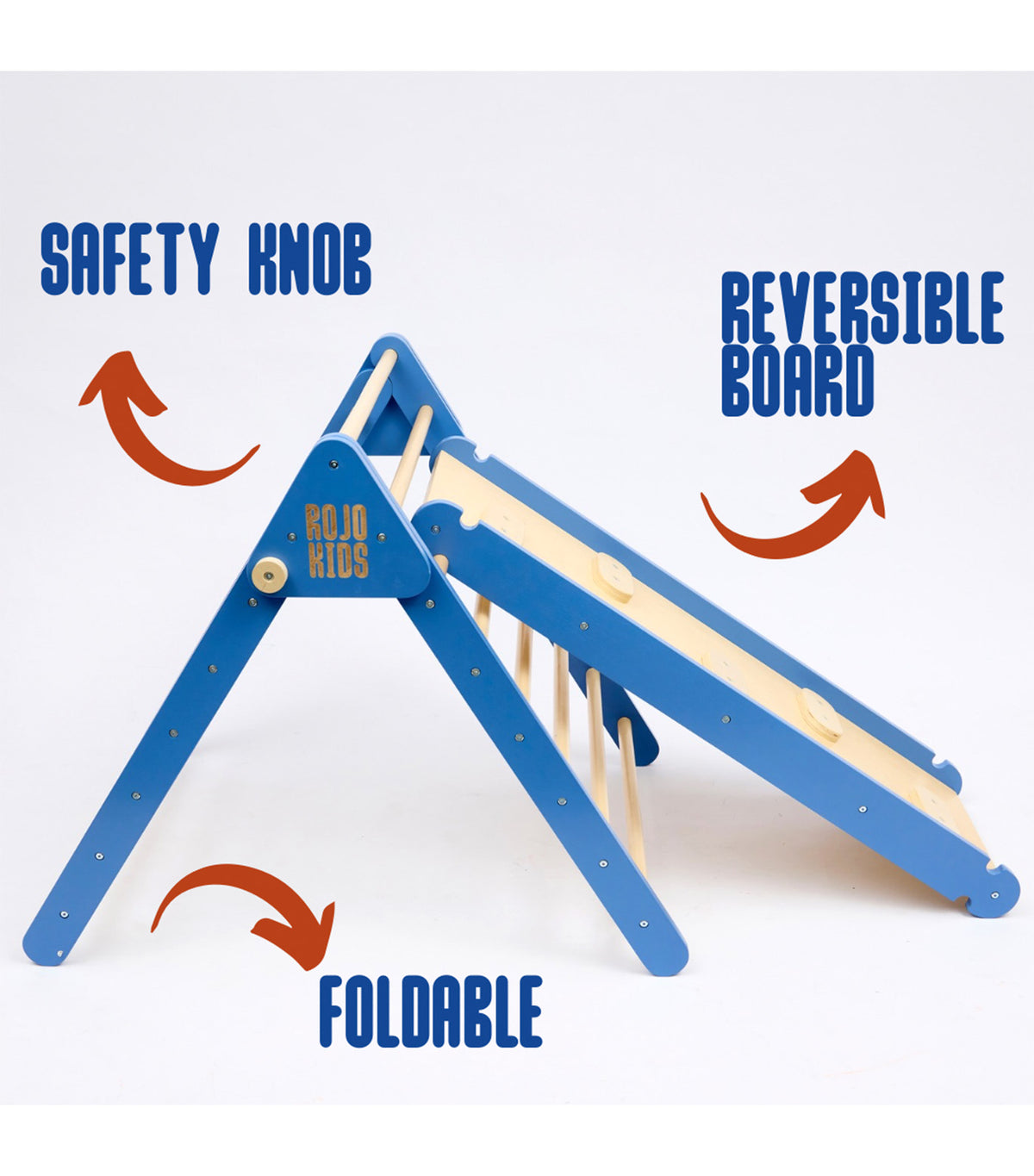 Pikler Triangle with Slide and Climb Board Pink