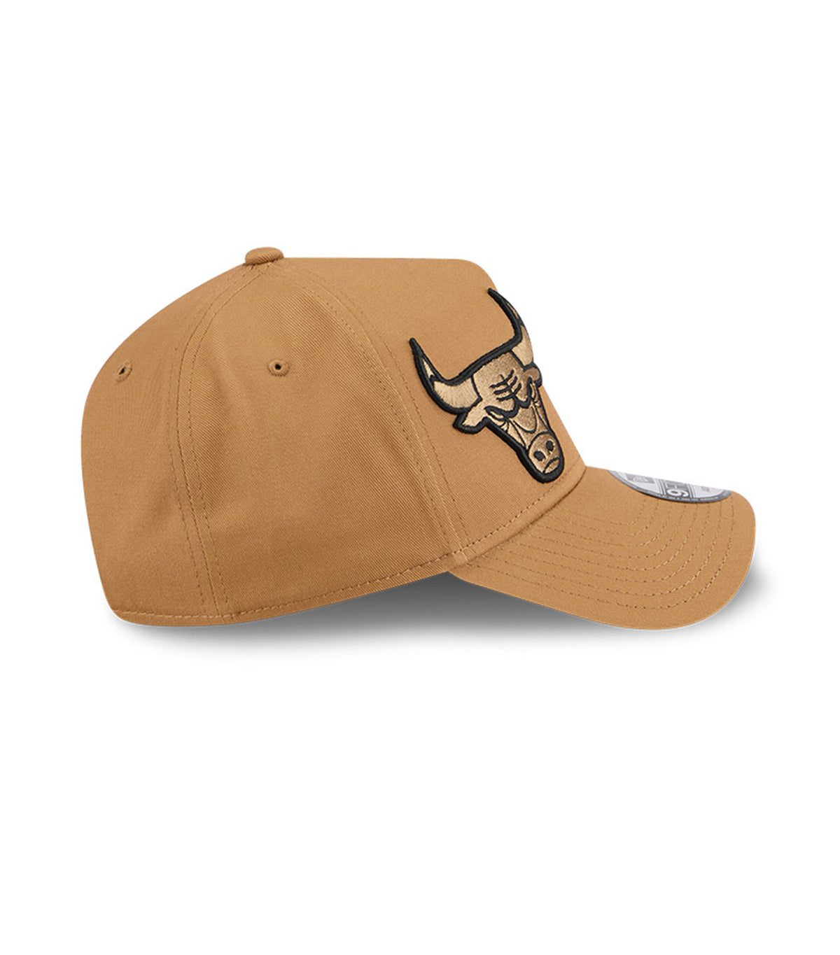 Chicago Bulls Double Logo 9FORTY A-Frame Snapback Cap Wheat
