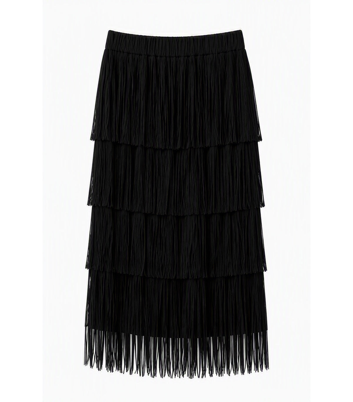 Tiered Tulle Maxi Skirt Black