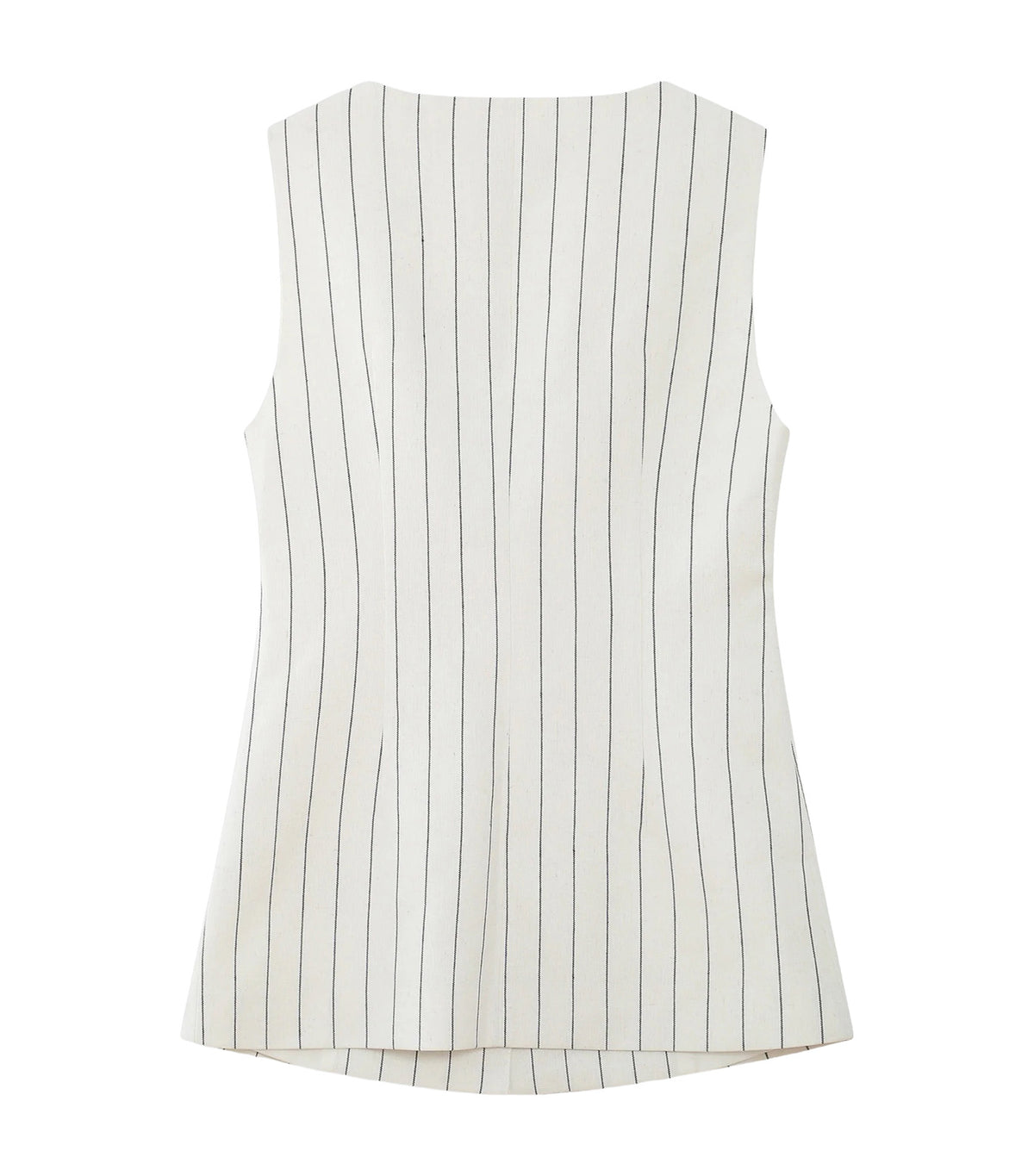 Vic Sleeveless Striped Linen Vest White