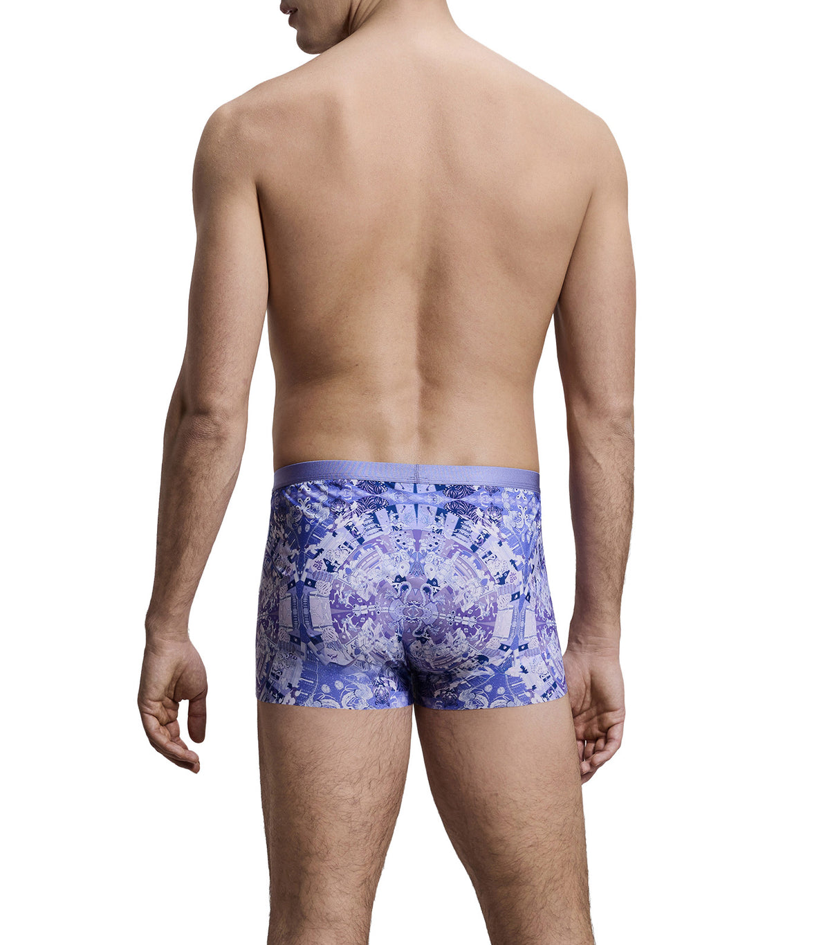 U-Shape Printed Elastic-Waistband Trunk Purple Printed